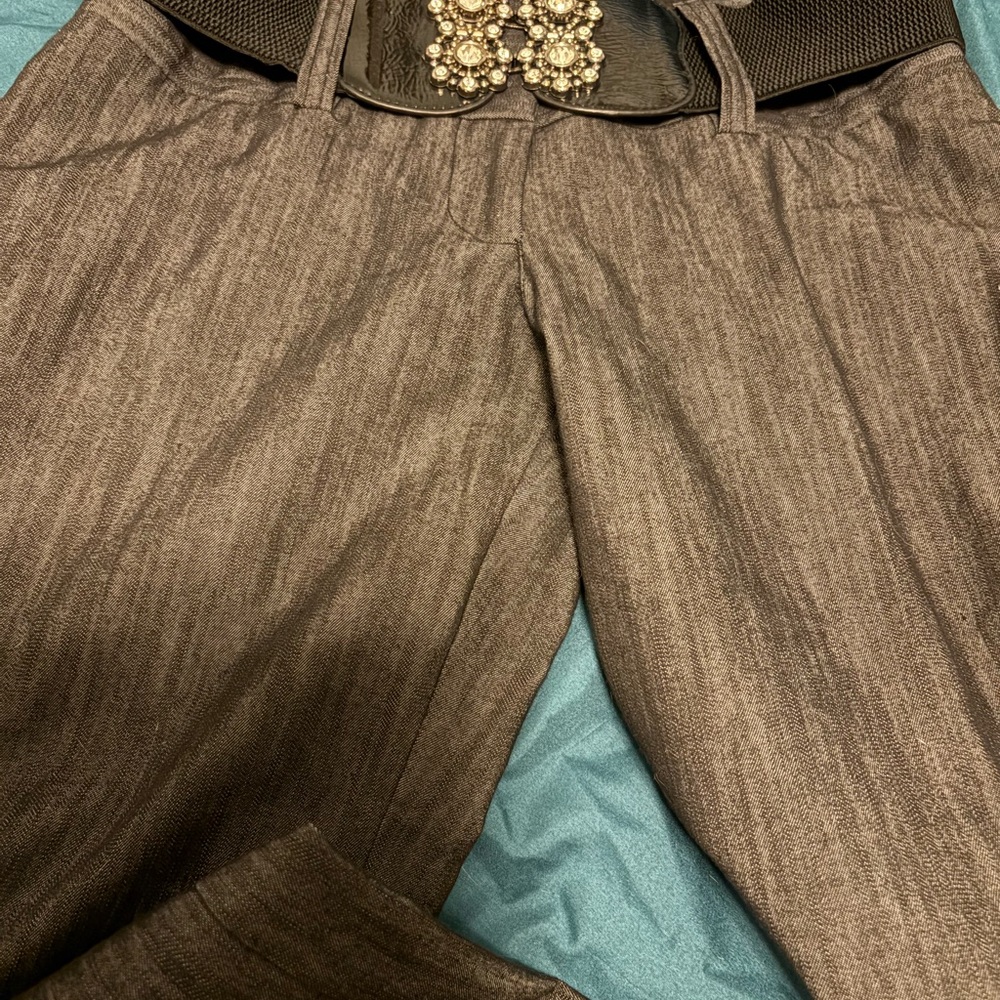 Maurices black grey Pants with Stylish Belt with Beautiful stones
